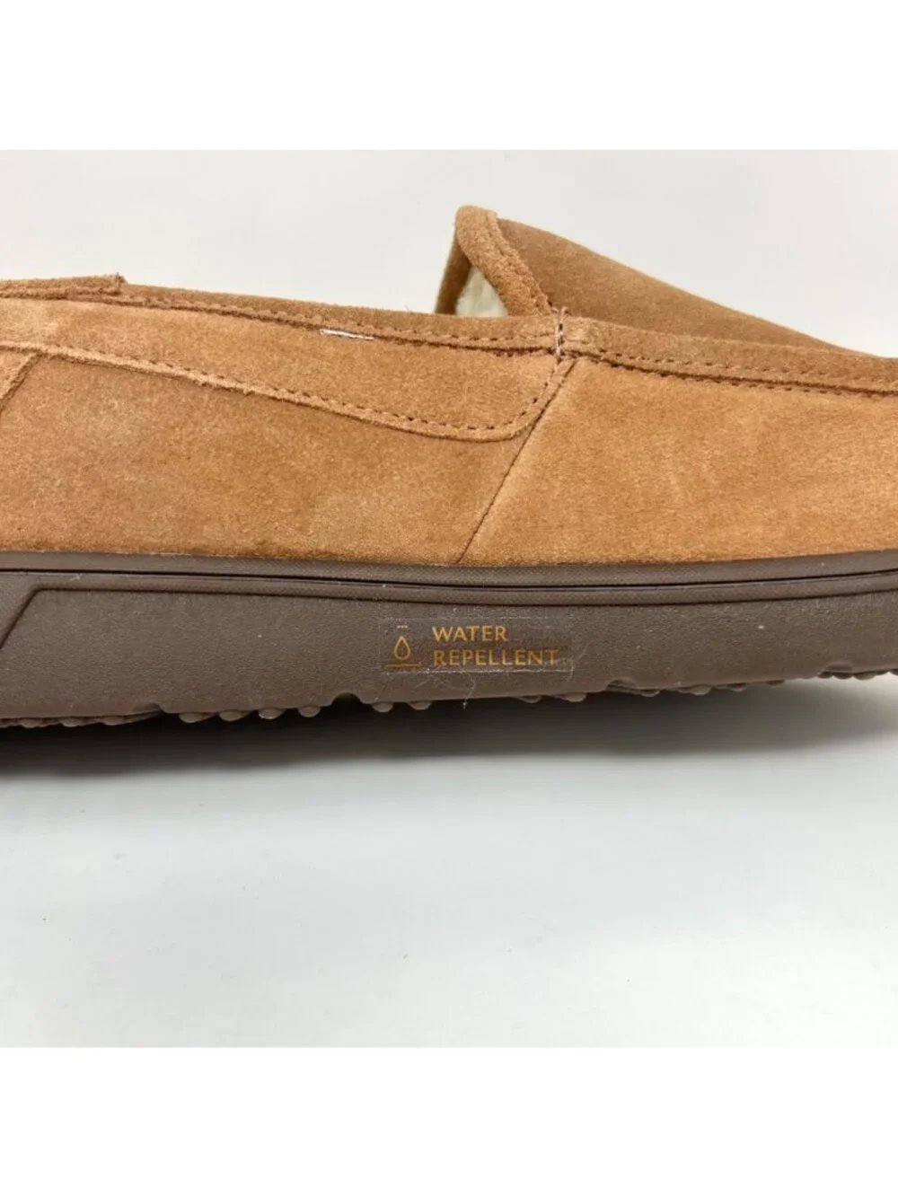 Vionic Gustavo Slippers Toffee Brown Suede Men's Size 12 Faux Shearling Comfort